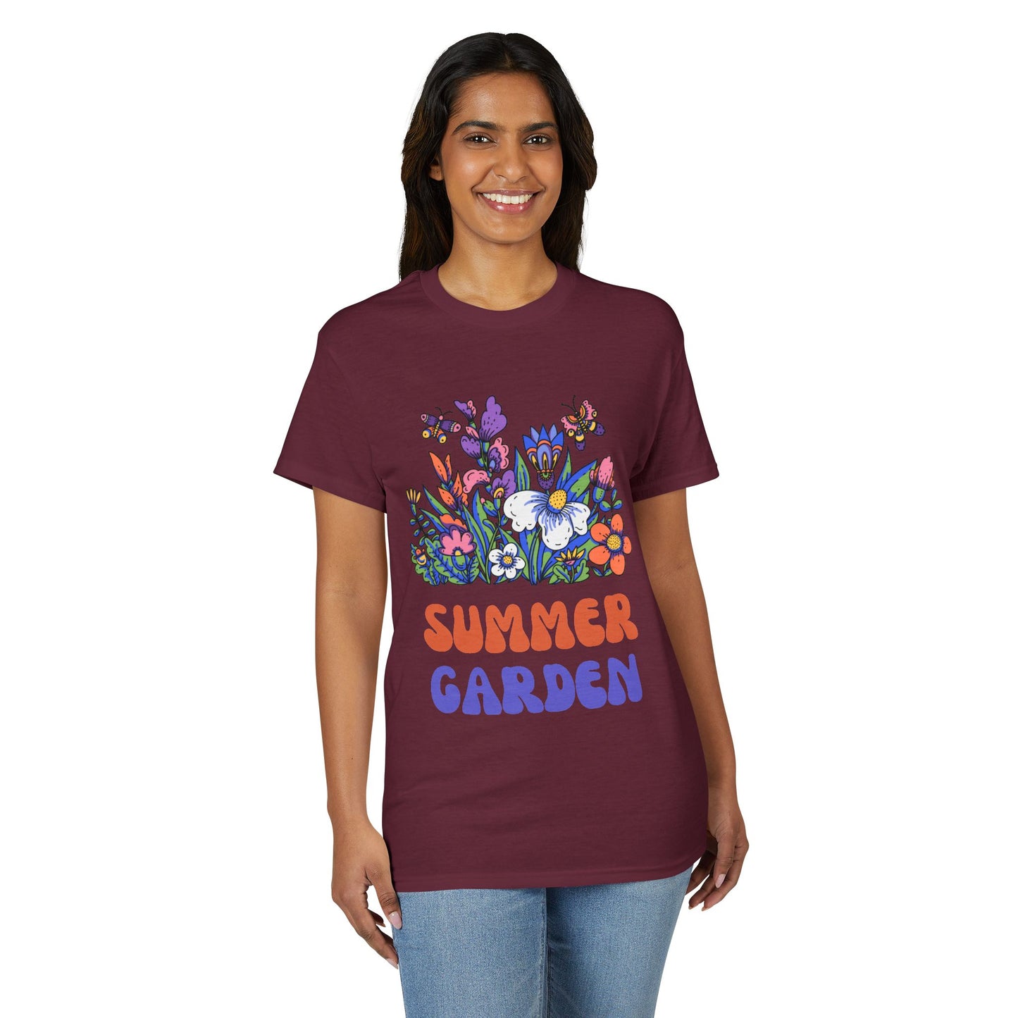 Dry Blend Moisture Wicking Tee Summer Garden w/EMNP Logo on back