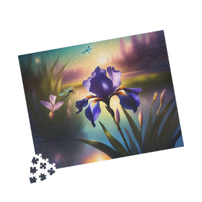Puzzle, Blue Flag Iris & Dragonflies (110, 252, 520, 1014-piece)
