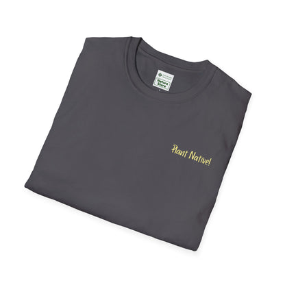 Unisex Softstyle T-Shirt I Love Native Plants, Asters (Back)