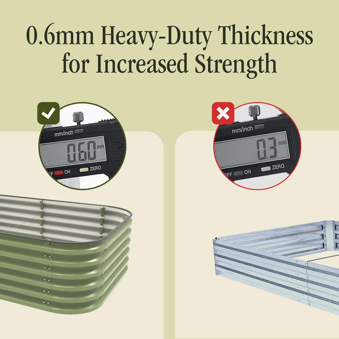 17" Tall 6 In 1 "No Tools Needed" Metal Raised Garden Bed Kit