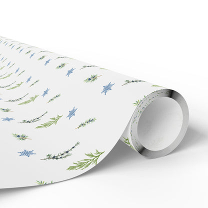 Wrapping Paper, Juniper Berry - White