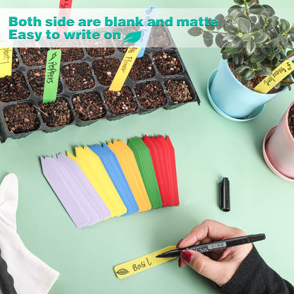 Plant Labels 4 Inch Plastic Plant Name Tags for Seedlings Garden Labels Markers Nursery Plant Tags Seed Labels Stakes with Permanet Marking Pen Plant Markers for Outdoor Garden (Multicolor600)