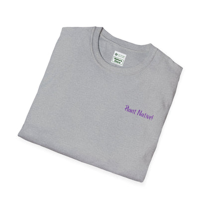 Unisex Softstyle T-Shirt I Love Native Plants, Asters (Back)