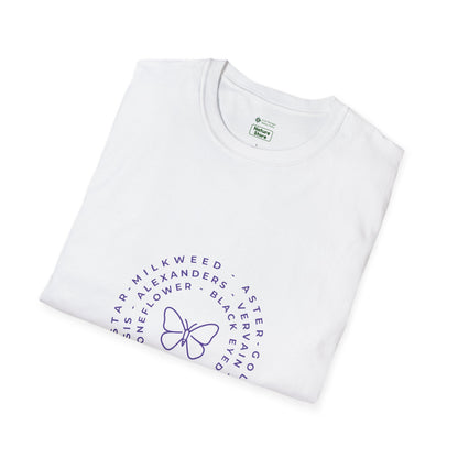 T-Shirt Unisex Softstyle, Native Plants & Butterflies w/EMNP logo
