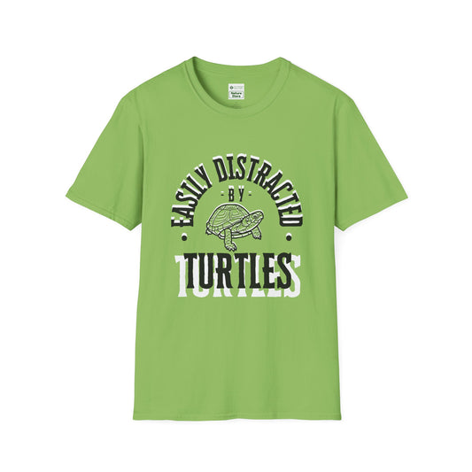 Unisex Softstyle T-Shirt, Distracted by Turtles