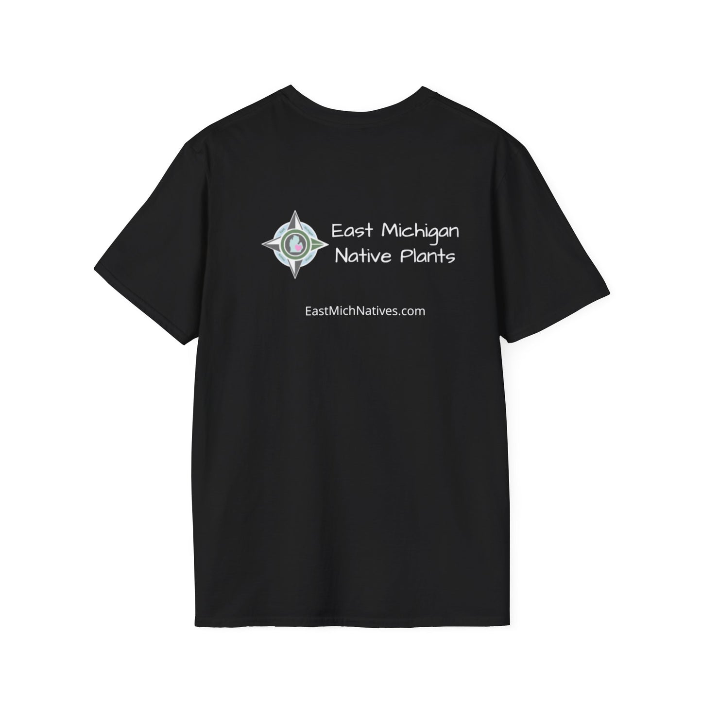 T-Shirt Unisex Softstyle, Native Plants & Butterflies w/EMNP logo