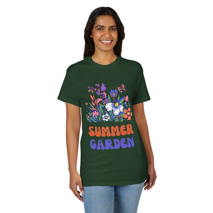 Dry Blend Moisture Wicking Tee Summer Garden w/EMNP Logo on back