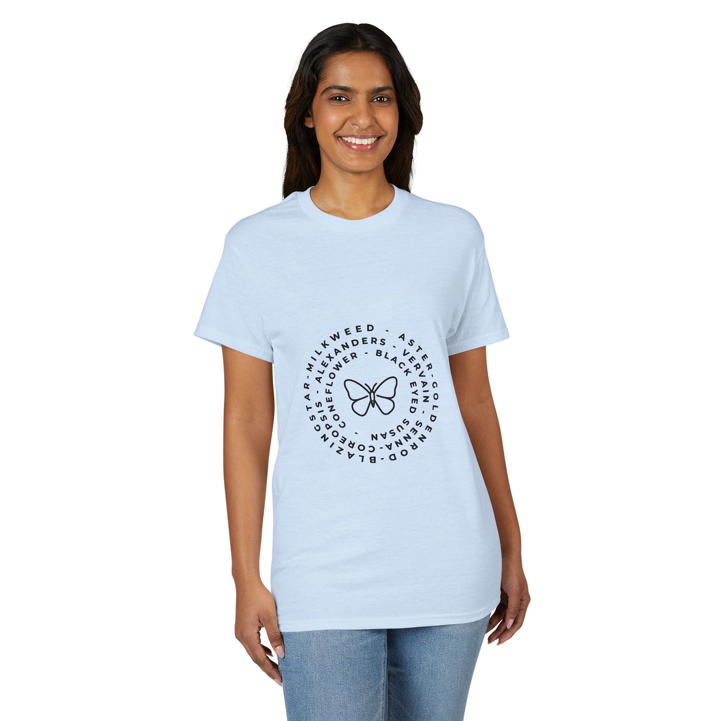 Dry Blend Moisture Wicking Tee Native Plants & Butterfly w/EMNP Logo