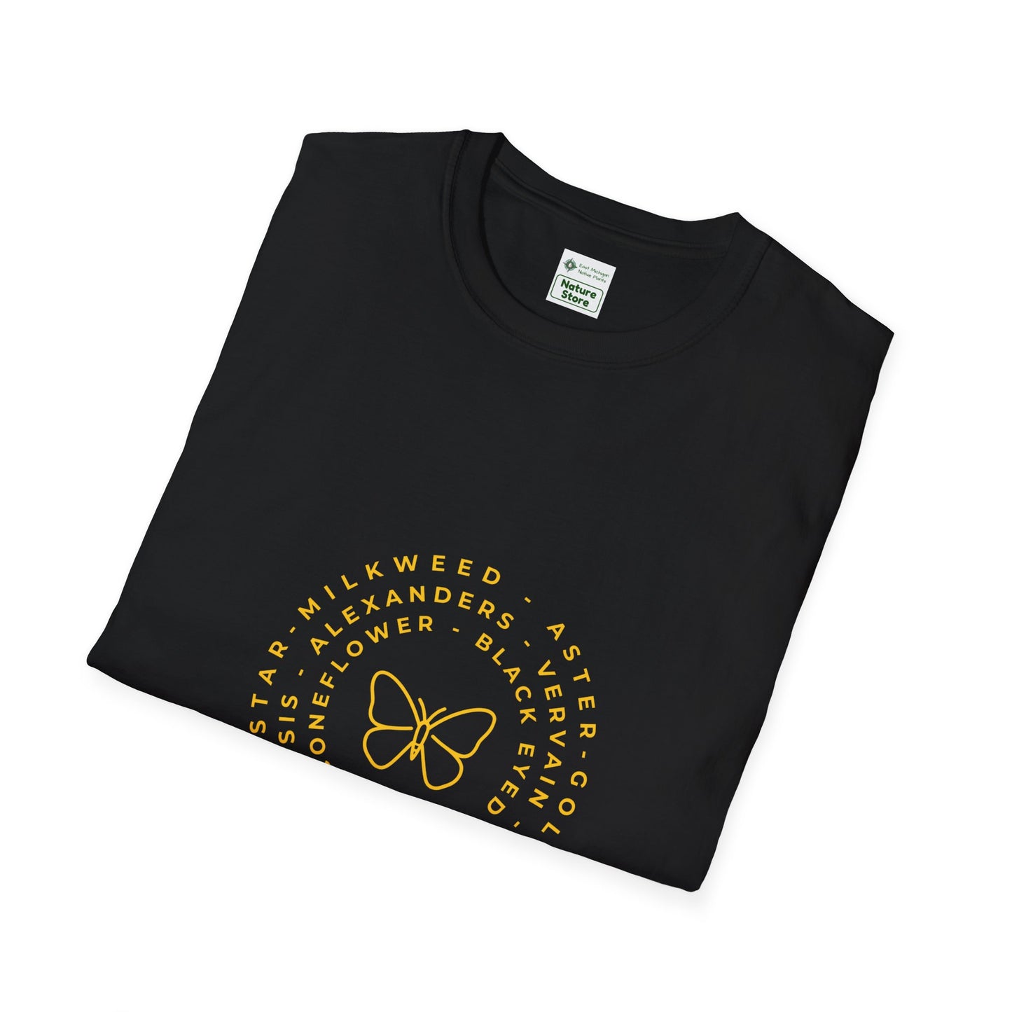 T-Shirt Unisex Softstyle, Native Plants & Butterflies w/EMNP logo