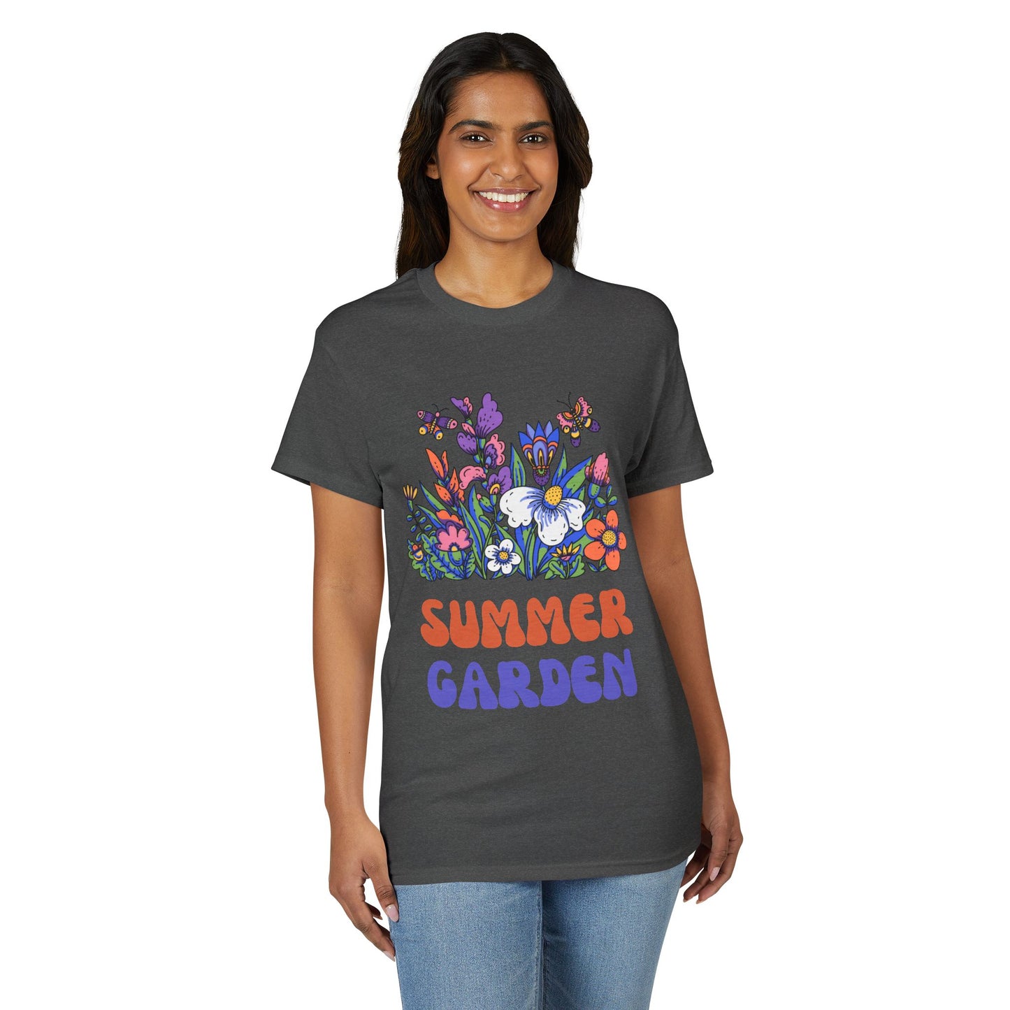 Dry Blend Moisture Wicking Tee Summer Garden w/EMNP Logo on back