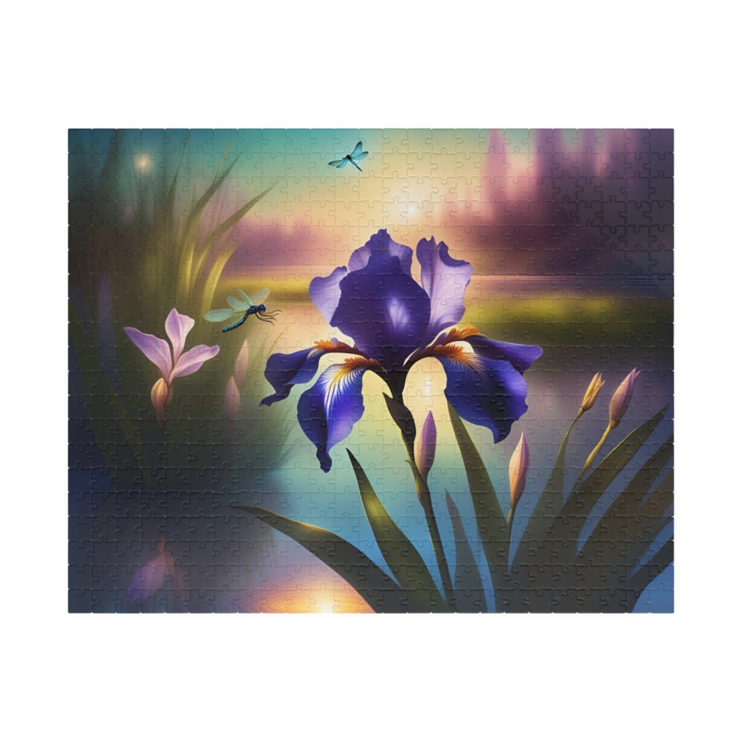 Puzzle, Blue Flag Iris & Dragonflies (110, 252, 520, 1014-piece)