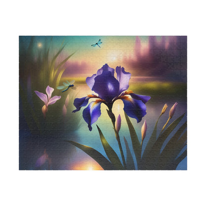Puzzle, Blue Flag Iris & Dragonflies (110, 252, 520, 1014-piece)