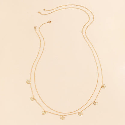 Tassel Butterfly Pendant Double layer Waist Chain for Women's Sexy Street Photography Single circle Metal Body Chain