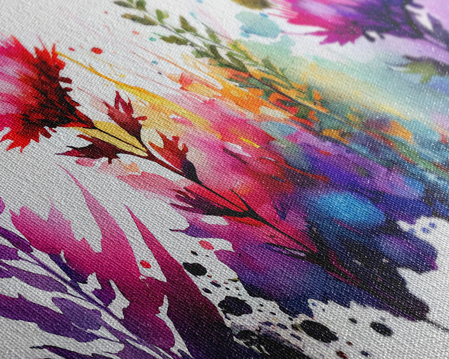 Wild Flowers Wall Art, Native Texan Flowers, Mother's Day, Framed Canvas Print, Watercolor Painting Print, Wall Decor, Living Room, Mom Gift