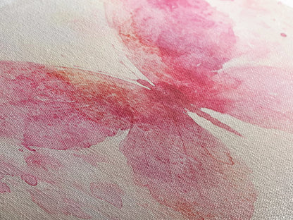 Pink Butterfly Canvas Print Whimsical Art Light Pink Wall Art Angel Art Prints Above Bed Wall Art Bedroom Decor Gift Idea