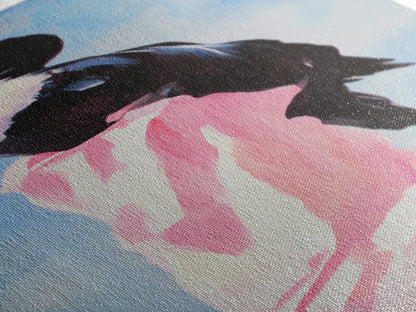 Modern Bird Art, Coastal Decor, Minimalist Painting, Framed Canvas Print, Black and White Animal Art, Living Room Wall Art, Nature Print