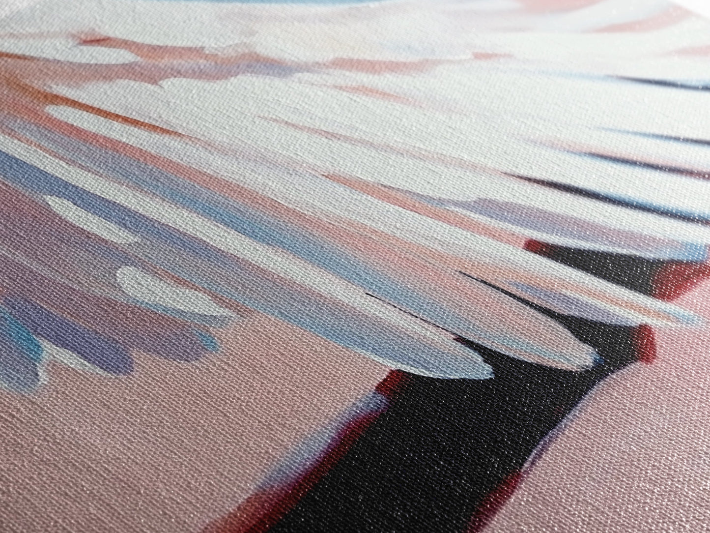 Bird Wing Painting, Abstract Nature Art, Soft Pastel Wall Art, Minimalist Feather Print, Elegant Aesthetic, Framed Canvas Print