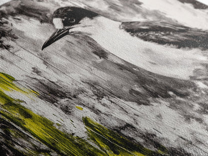 Black and White Bird, Modern Abstract, Minimalist Art, Canvas Print, Nature Wall Art, Office Wall Art, Boho Aesthetic Decor