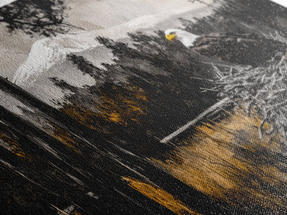 Majestic Bald Eagle, Wildlife Forest Art, American Patriot Decor, Nature Lover Wall Art, Cabin Artwork, Western Lodge Style, Canvas Print