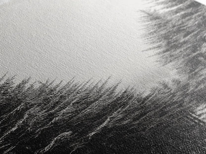 Snowy Forest, Pine Trees, Winter Woods, Minimal Art, Nordic Aesthetic, Canvas Print, Christmas Decor, Cozy Living Room Wall Art