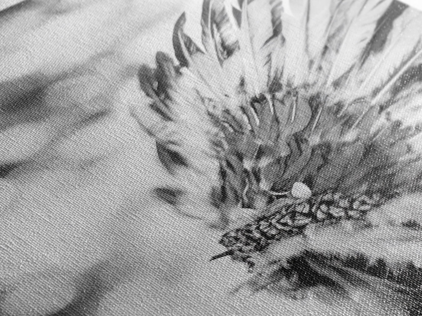 Feather Headdress, Native Style, Tribal Detail, Canvas Print, Boho Wall Decor, Cultural Art, Bedroom Accent, Earthy Minimalism