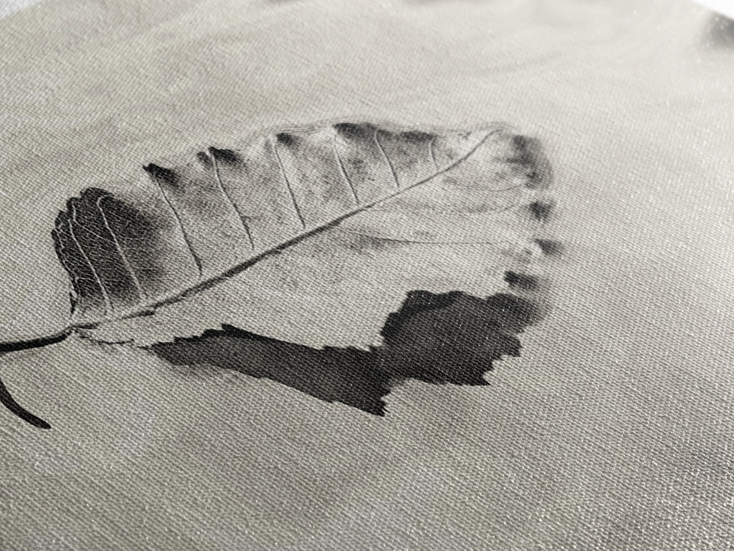 Autumn Leaf, Water Reflection, Nature Minimalism, Floating Stillness, Framed Canvas Print, Fall Wall Art, Neutral Tones, Bathroom Decor