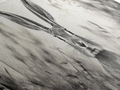 Curious Rabbit, Meadow Watch, Nature Close-Up, Canvas Print, Farmhouse animal art, Nursery decor, Whimsical wildlife, Woodland home touch