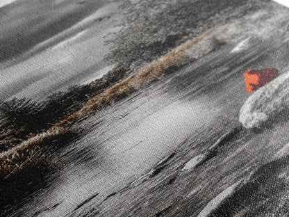 Red Cardinal, River Print, Nature Wildlife Art, Peaceful Landscape, Canvas Print, Rustic Living Room Decor, Autumn Wall Art, Forest Bird