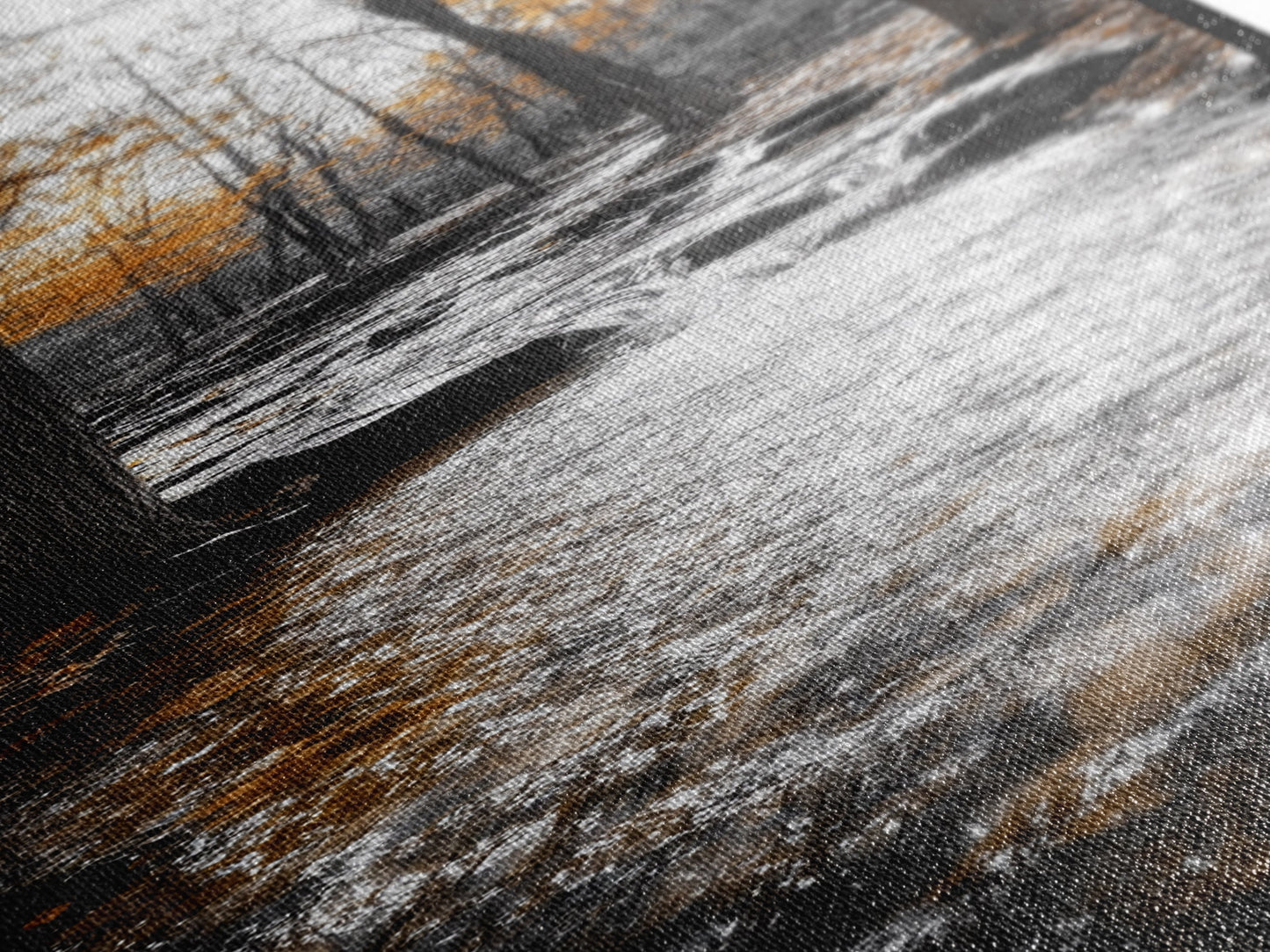 Forest Stream, Autumn Woods, Nature Serenity, Framed Canvas Print, Tranquil Fall Wall Art, Hallway Decor, Rustic Cabin Style Woodland Art