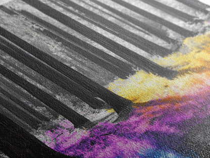 Rainbow Forest, Enchanted Woods, Dreamscape Landscape, Fantasy Nature, Framed Canvas Print whimsical nursery art, boho bedroom wall art