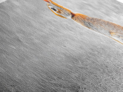 Orange Rabbit, Grass Field, Whimsical Nature, Framed Canvas Print, kids room wall art, nursery animal print, neutral nursery, woodland boho