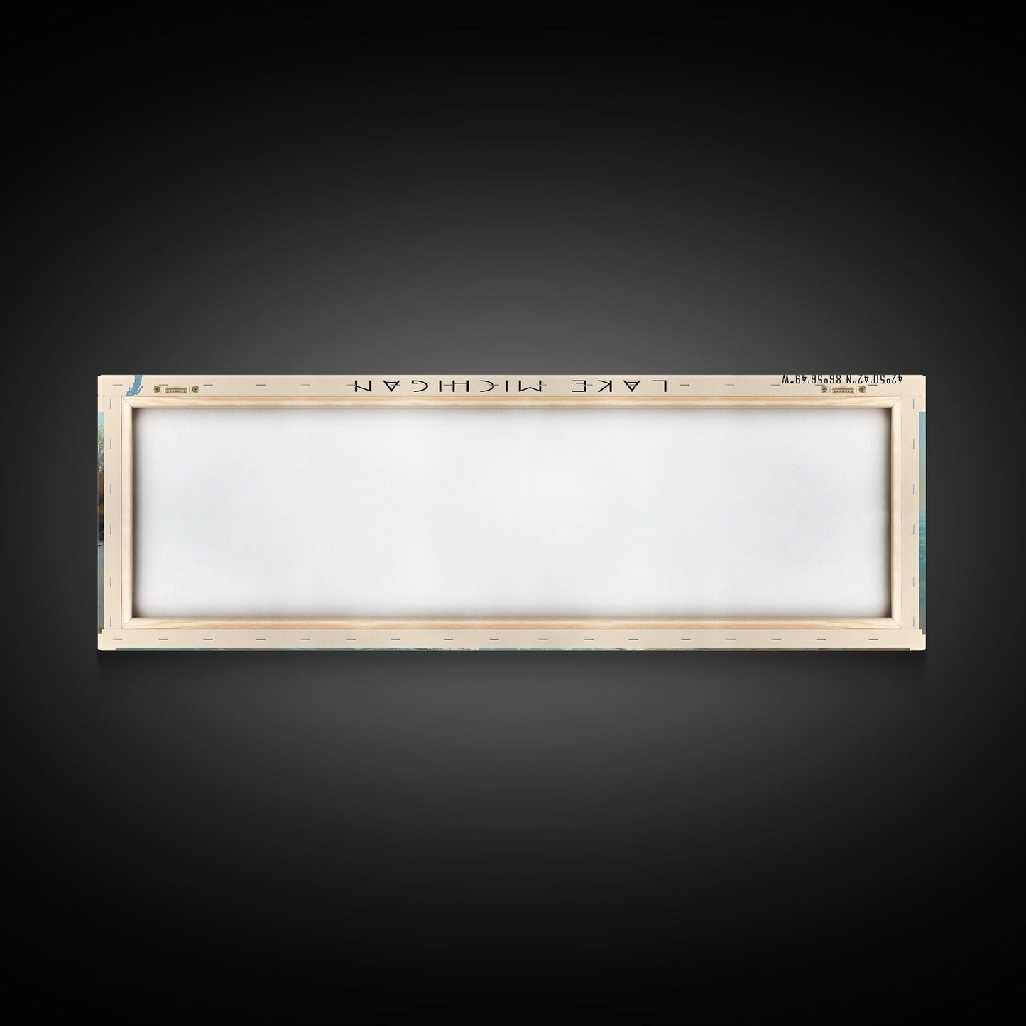 Lake Michigan Framed Canvas Print, Lake House Decor, Panoramic Wall Art, Travel Poster, Beautiful Landscape Painting, Bedroom Decor