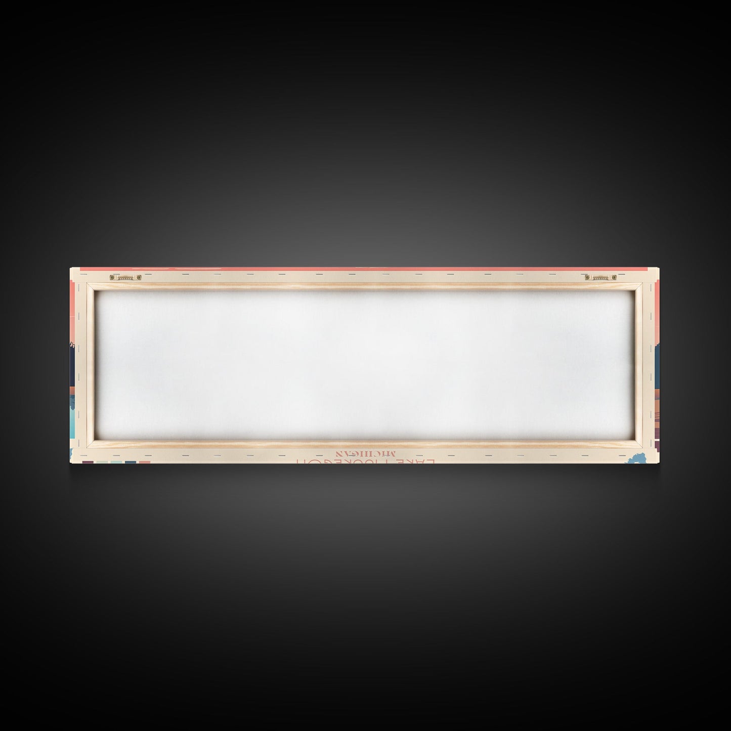 Lake Muskegon Michigan Framed Canvas Print, Panoramic Wall Art, Midcentury Modern, Pop Art, Living Room Decor, Travel Poster