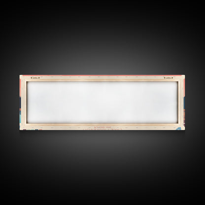 Lake Muskegon Michigan Framed Canvas Print, Panoramic Wall Art, Midcentury Modern, Pop Art, Living Room Decor, Travel Poster