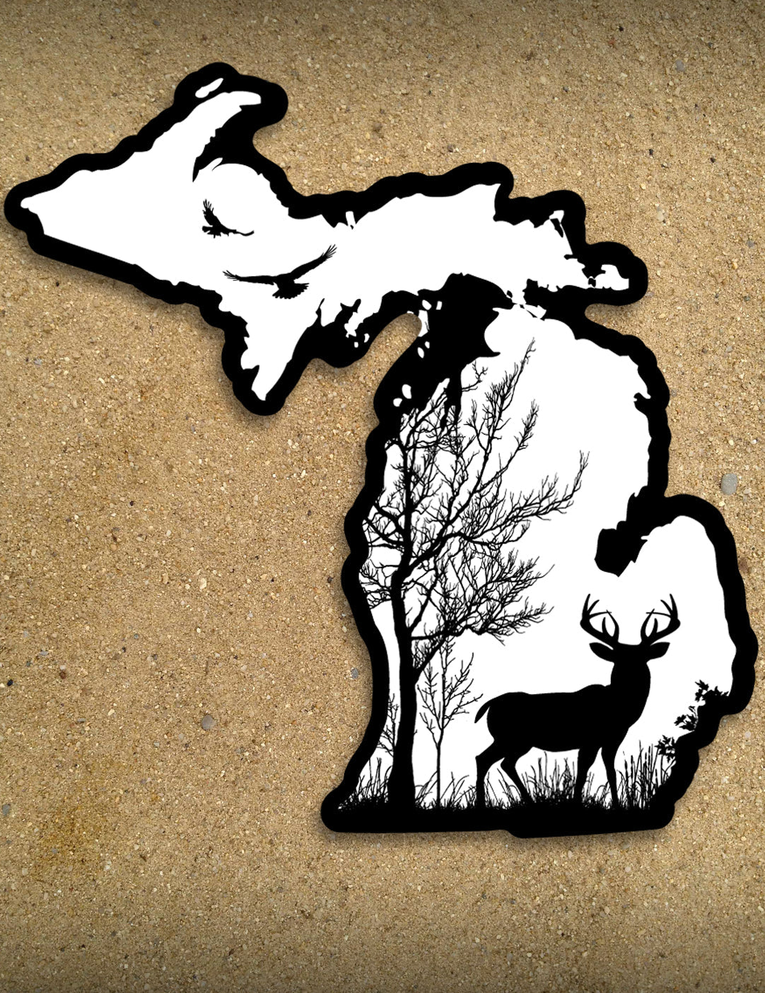 Deer In The Woods - 6" Michigan Sticker