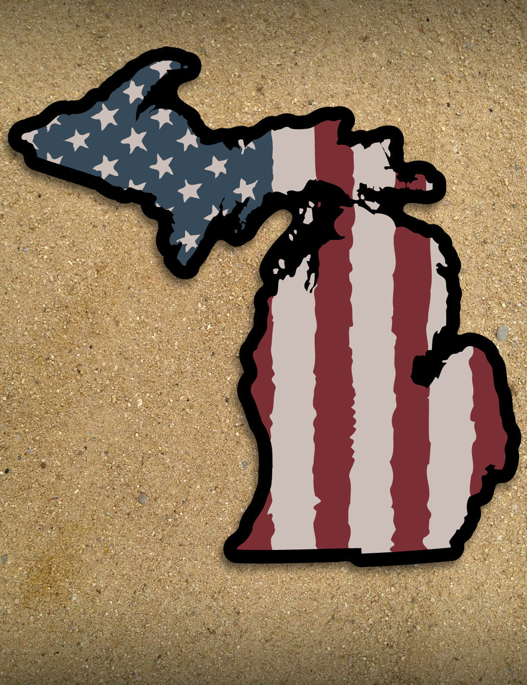 Old Glory - 6" Michigan Sticker