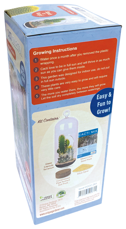 Cacti Collection Glass Terrarium Seed Starting Kit