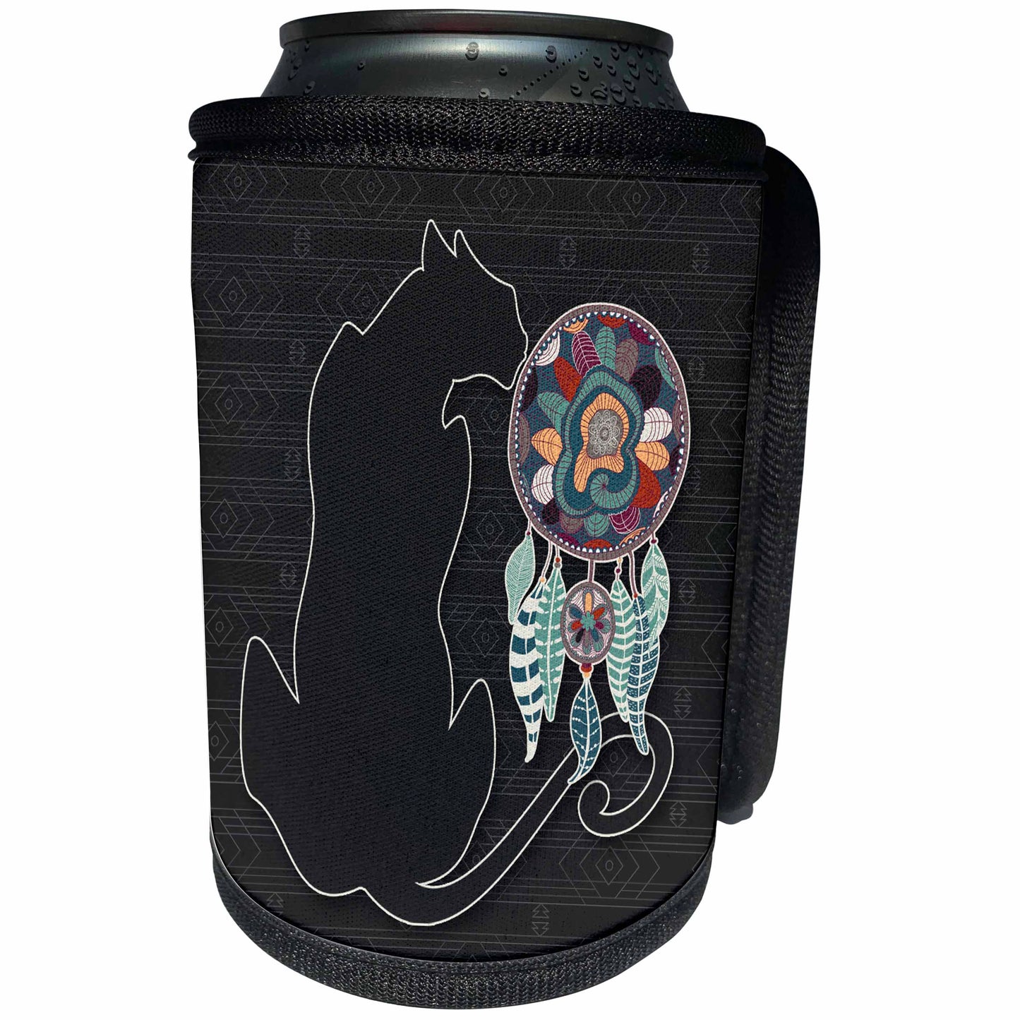 3dRose Doreen Erhardt Native American - Cheetah and Dream Catcher Spirit Animal in a Tribal Theme - Can Cooler Bottle Wrap (cc_304653)