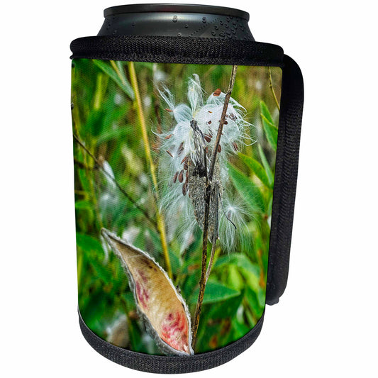 3dRose Boehm Photography Plant - Milkweed Plant and Seed Pods - Can Cooler Bottle Wrap (cc_357283)