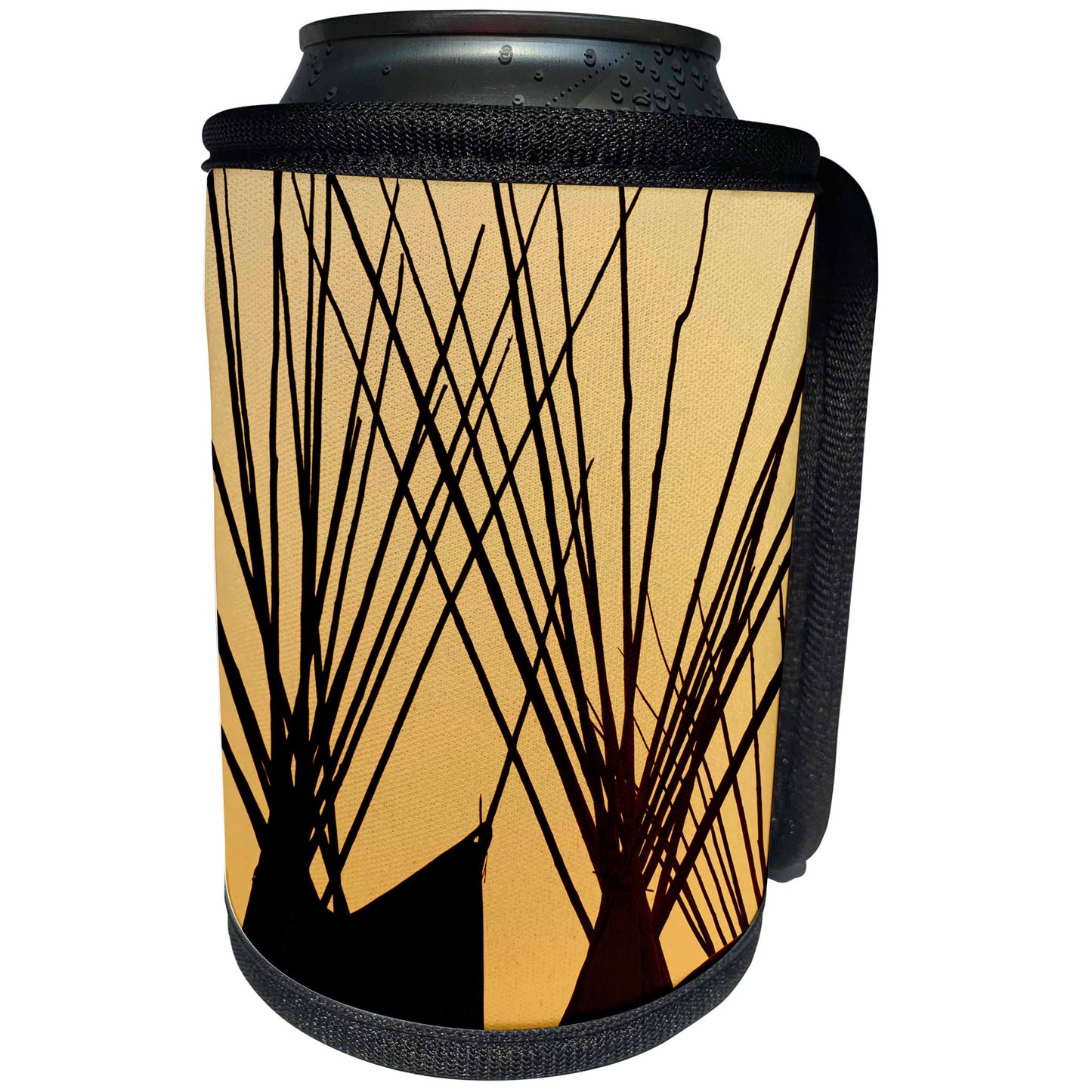 3dRose Danita Delimont - Native American - Native American tepees at sunset, Montana - US27 AJE0098 - Adam Jones - Can Cooler Bottle Wrap (cc_91582)
