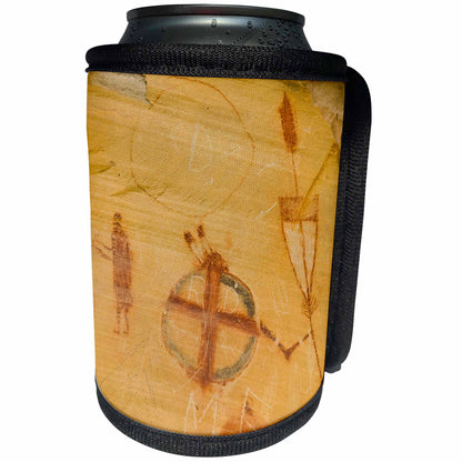 3dRose Danita Delimont - Native American - Native American Pictographs, Bear Gulch, Montana - US27 CHA1282 - Chuck Haney - Can Cooler Bottle Wrap (cc_91732)
