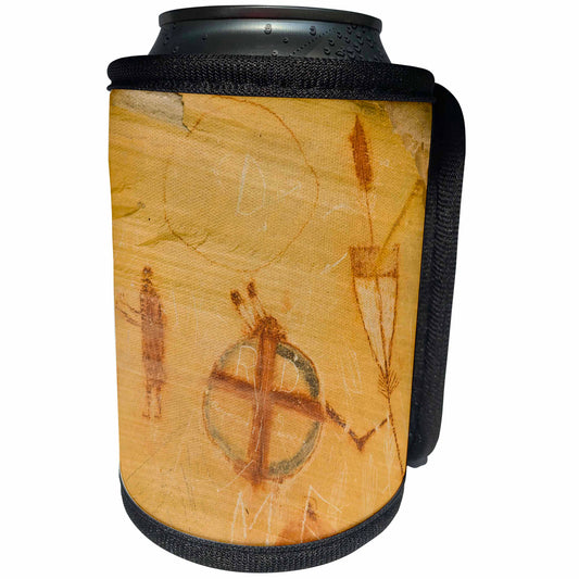 3dRose Danita Delimont - Native American - Native American Pictographs, Bear Gulch, Montana - US27 CHA1282 - Chuck Haney - Can Cooler Bottle Wrap (cc_91732)