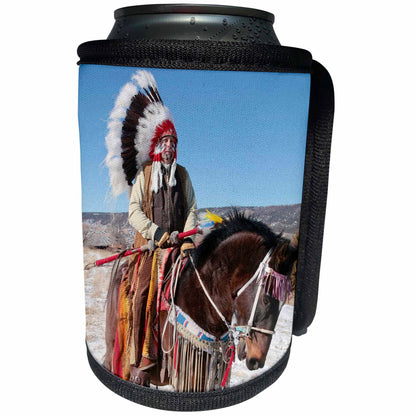 3dRose Danita Delimont - Native American - Native American Indian, Alcalde, New Mexico - US32 JMR0305 - Julien McRoberts - Can Cooler Bottle Wrap (cc_92657)