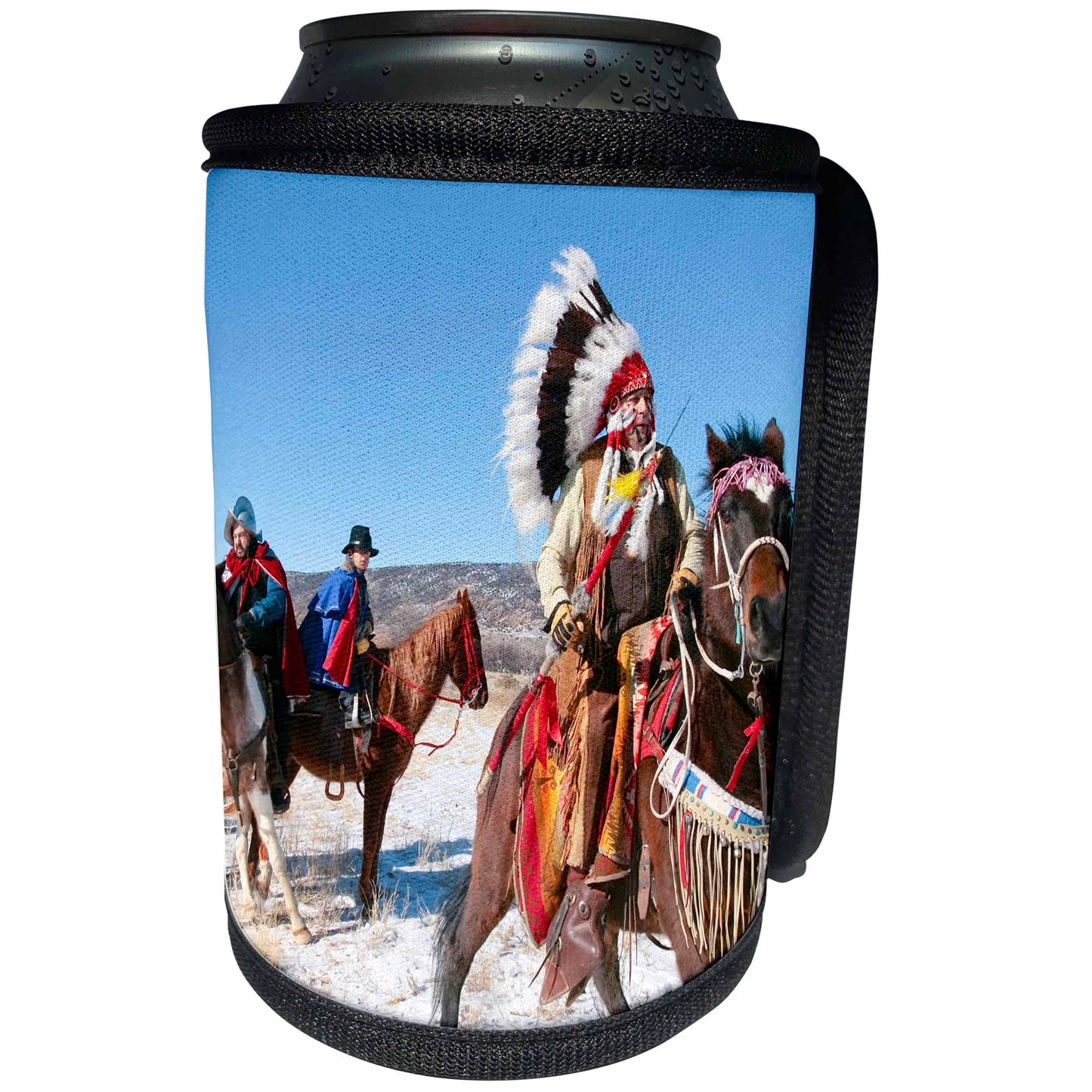 3dRose Danita Delimont - Native American - Native American Indian, Alcalde, New Mexico - US32 JMR0307 - Julien McRoberts - Can Cooler Bottle Wrap (cc_92658)