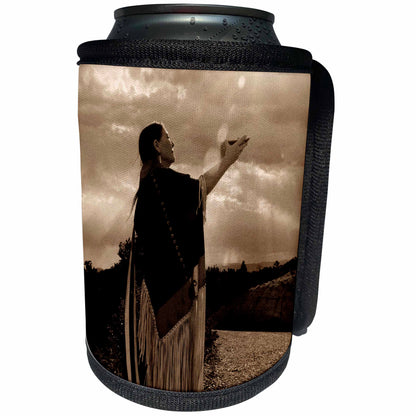 3dRose Danita Delimont - Native Americans - Native American medicine woman, Santa Fe, NM - US32 JMR0546 - Julien McRoberts - Can Cooler Bottle Wrap (cc_92694)