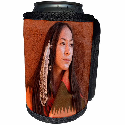 3dRose Danita Delimont - Native American - New Mexico, Cherokee woman, Native American - US32 JMR0634 - Julien McRoberts - Can Cooler Bottle Wrap (cc_92706)