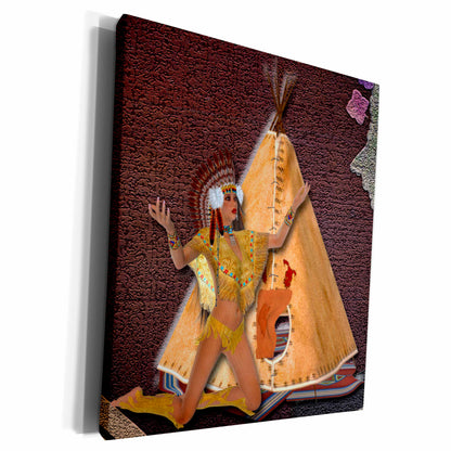 3dRose Designer One of A Kind Native American Art - Museum Grade Canvas Wrap (cw_108098)