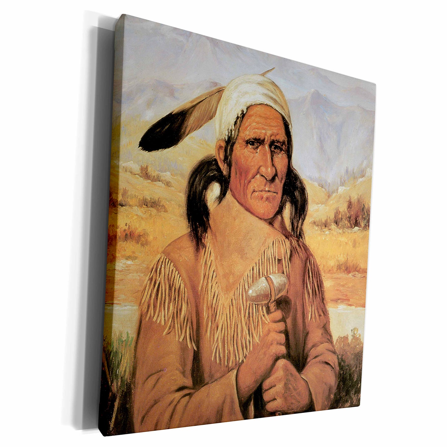 3dRose Geronimo by Henry Cross American West Native American - Museum Grade Canvas Wrap (cw_126689)