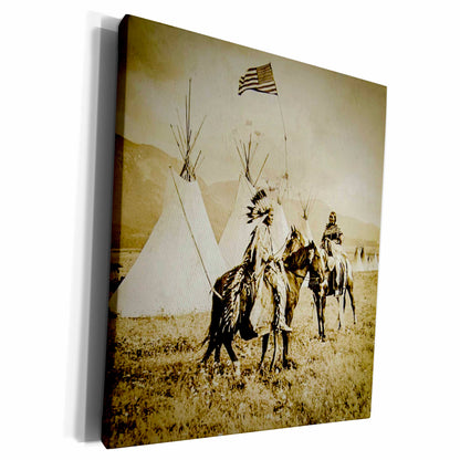 3dRose Vintage Flathead Native Americans in the American... - Museum Grade Canvas Wrap (cw_240435)