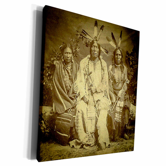 3dRose Vintage Stereoview Card 1875 Native American Sioux... - Museum Grade Canvas Wrap (cw_300275)